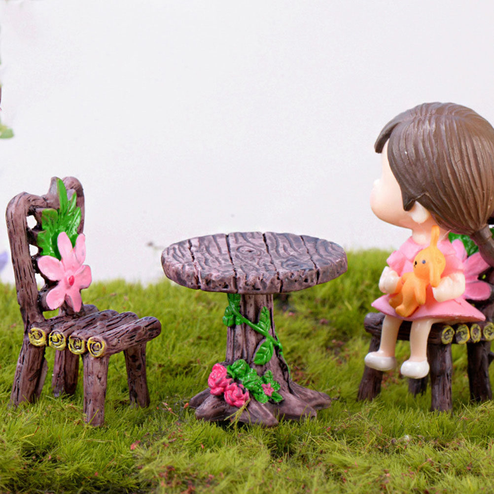 Bonsai Garden Decor - 5 ensembles de mini chaises et