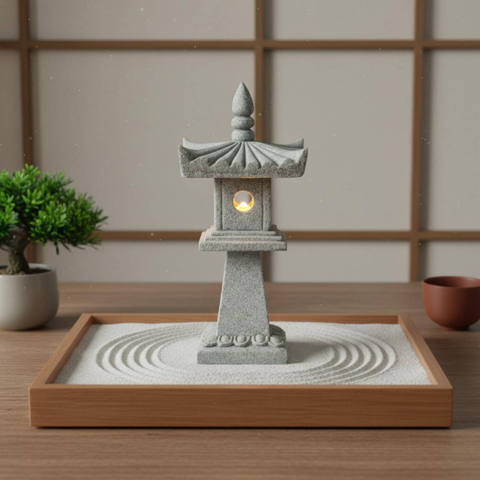 Lanterne miniature en pierre,  - Bonsai Garden Decor avis et prix