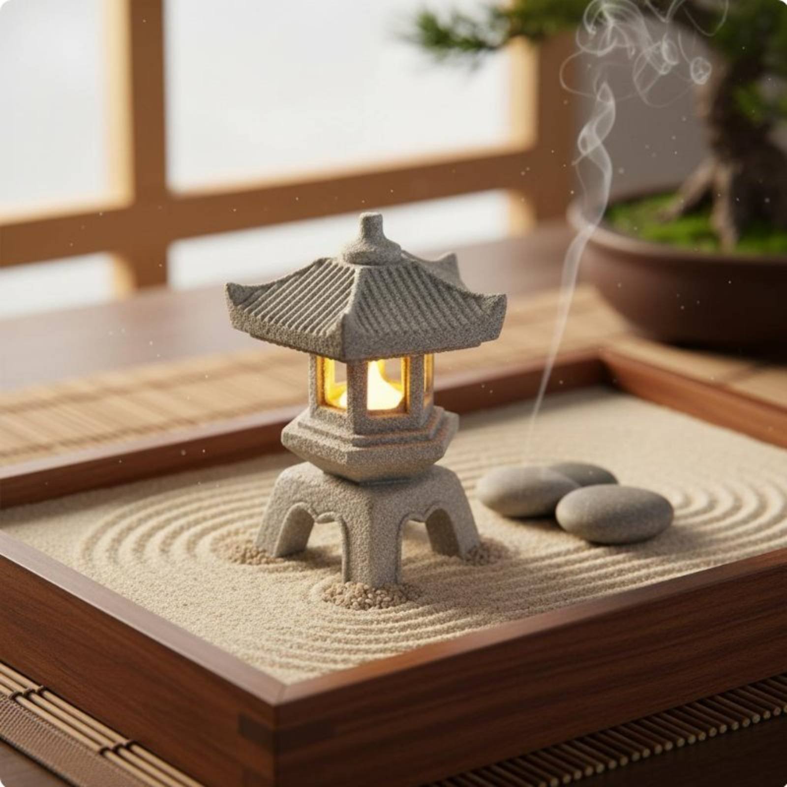 Lanterne miniature en pierre,  - Bonsai Garden Decor avis et prix