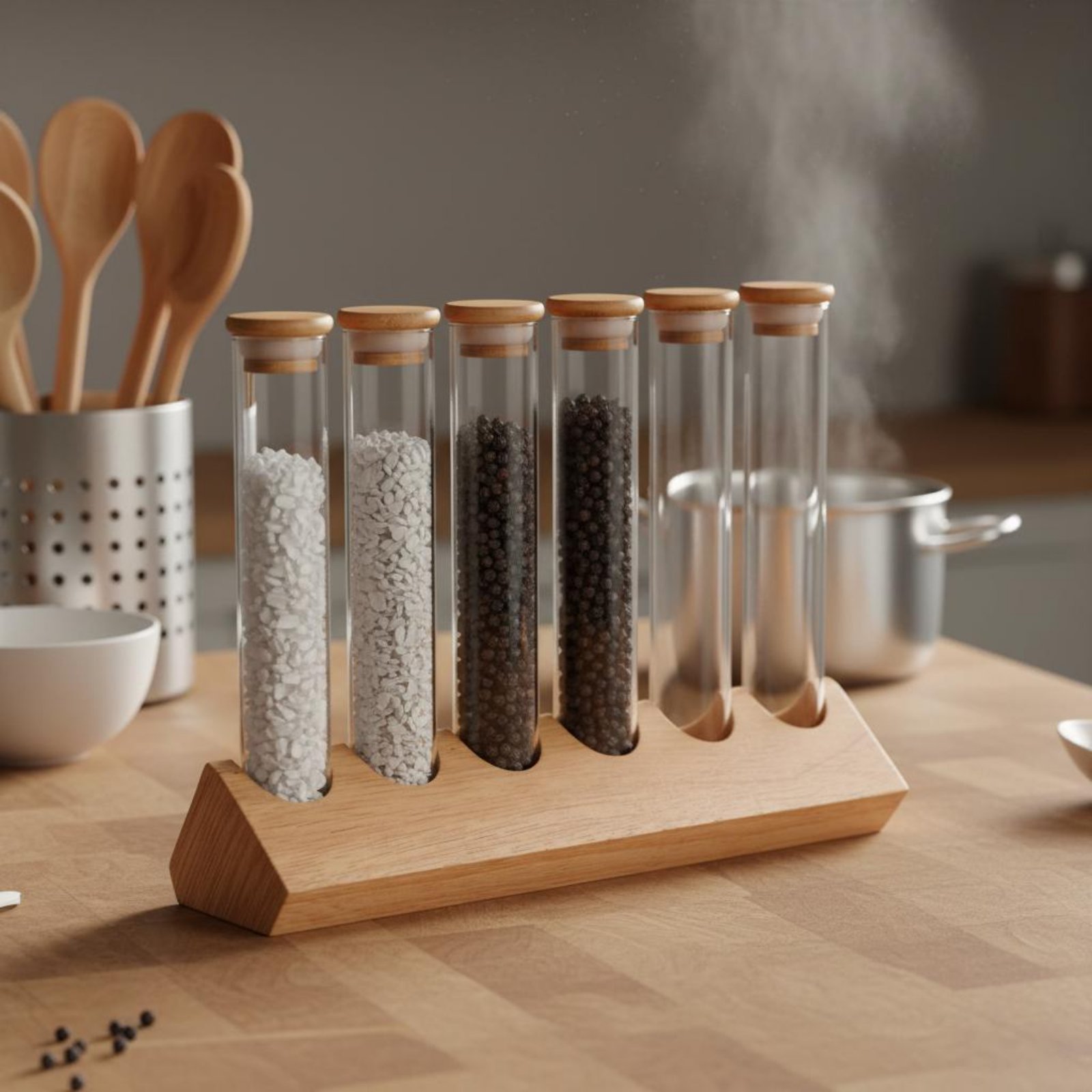 Ensemble de récipients en verr - Display Stand Wood avis et prix