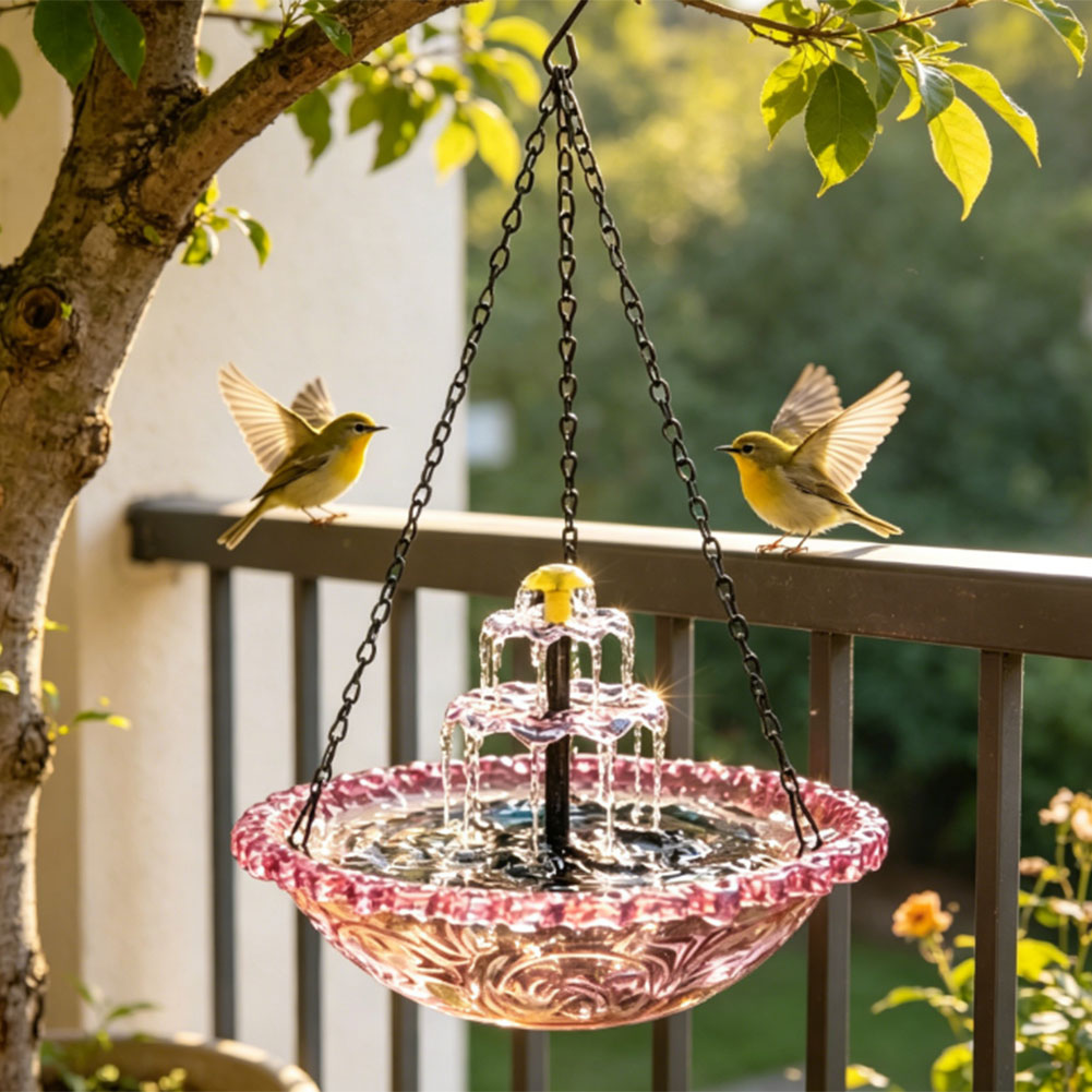 Bain d'oiseaux solaire suspend - Bonsai Garden Backyard avis et prix