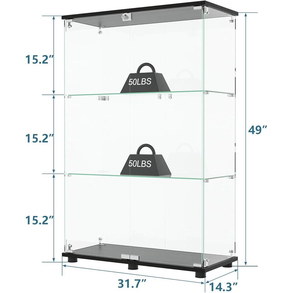 Vitrine en verre avec 3 étagèr - Display Stand Wood avis et prix