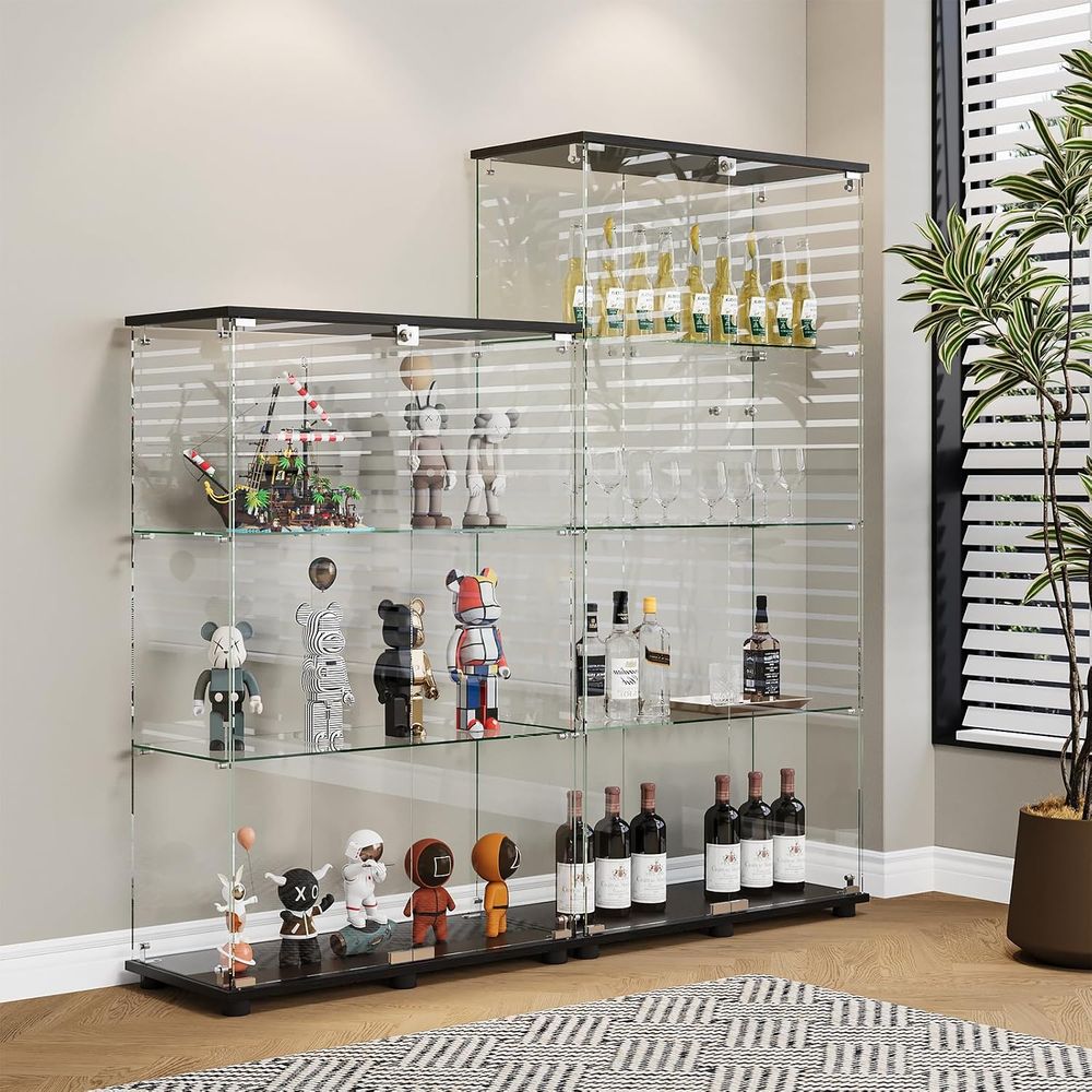 Vitrine en verre avec 3 étagèr - Display Stand Wood avis et prix