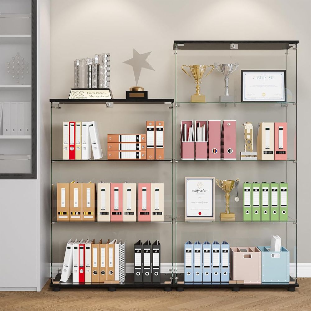 Vitrine en verre avec 3 étagèr - Display Stand Wood avis et prix