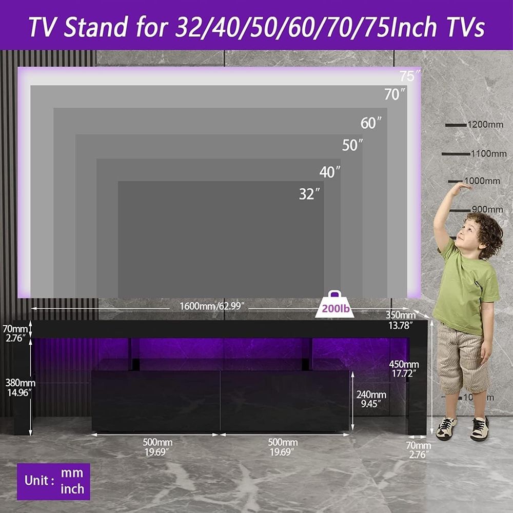 Meuble TV noir, meuble TV en b - Display Stand Wood avis et prix