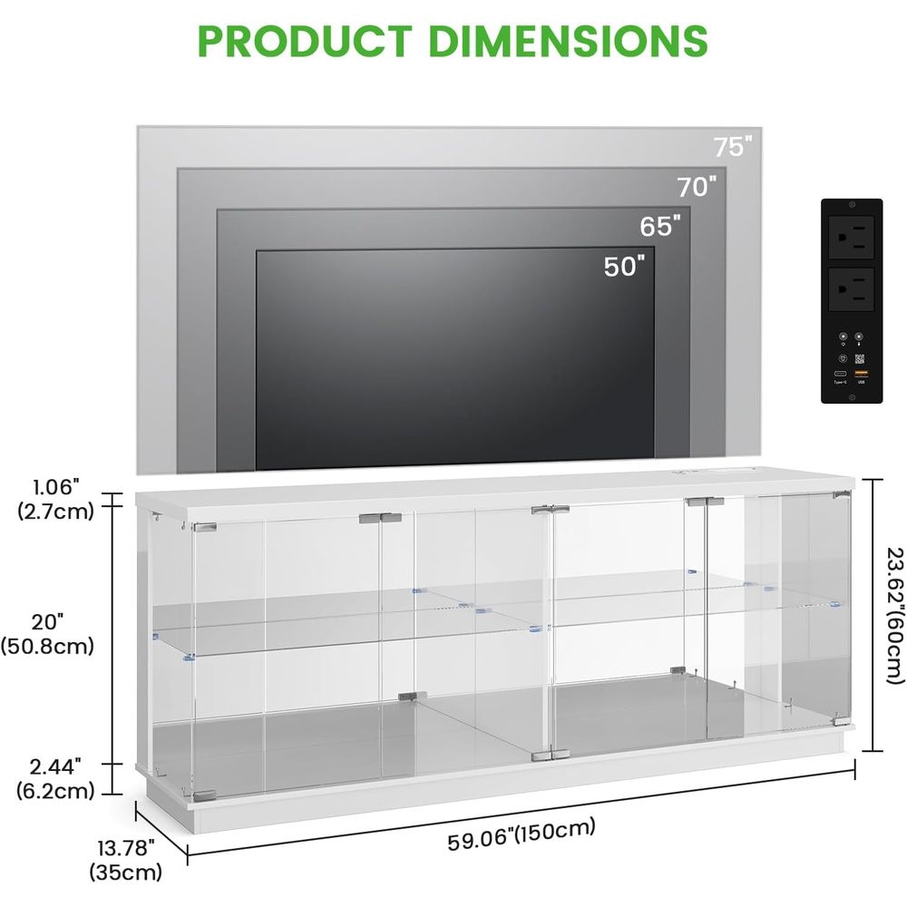 Meubles TV en verre de 71 pouc - Display Stand Wood avis et prix